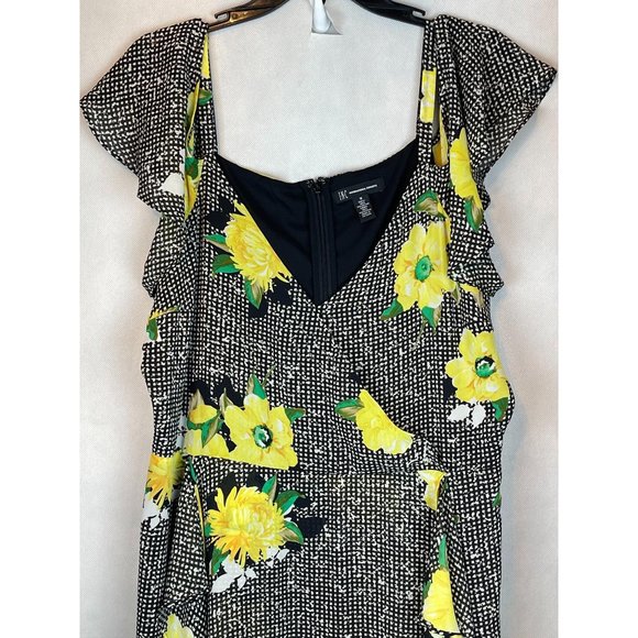 16 INC Women's Cold Shoulder Floral MIDI Dress - Picture 8 of 10